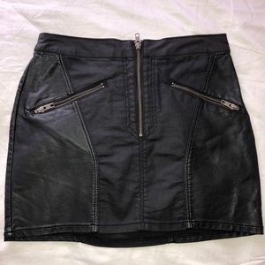 Black leather skirt